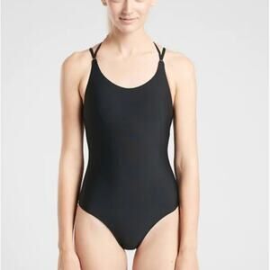 Athleta Keyhole One Piece Swimsuit in Black Size Medium